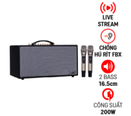 Loa Karaoke di động Acnos CS450neo,Bass 16.5 cm,200W kèm 2 micro.